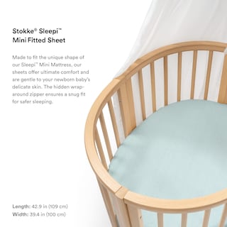 Foto 3 | Sábana Bajera Ajustable Stokke Sleepi Mini Dots Sage, 100% Algodón - Venta Internacional.