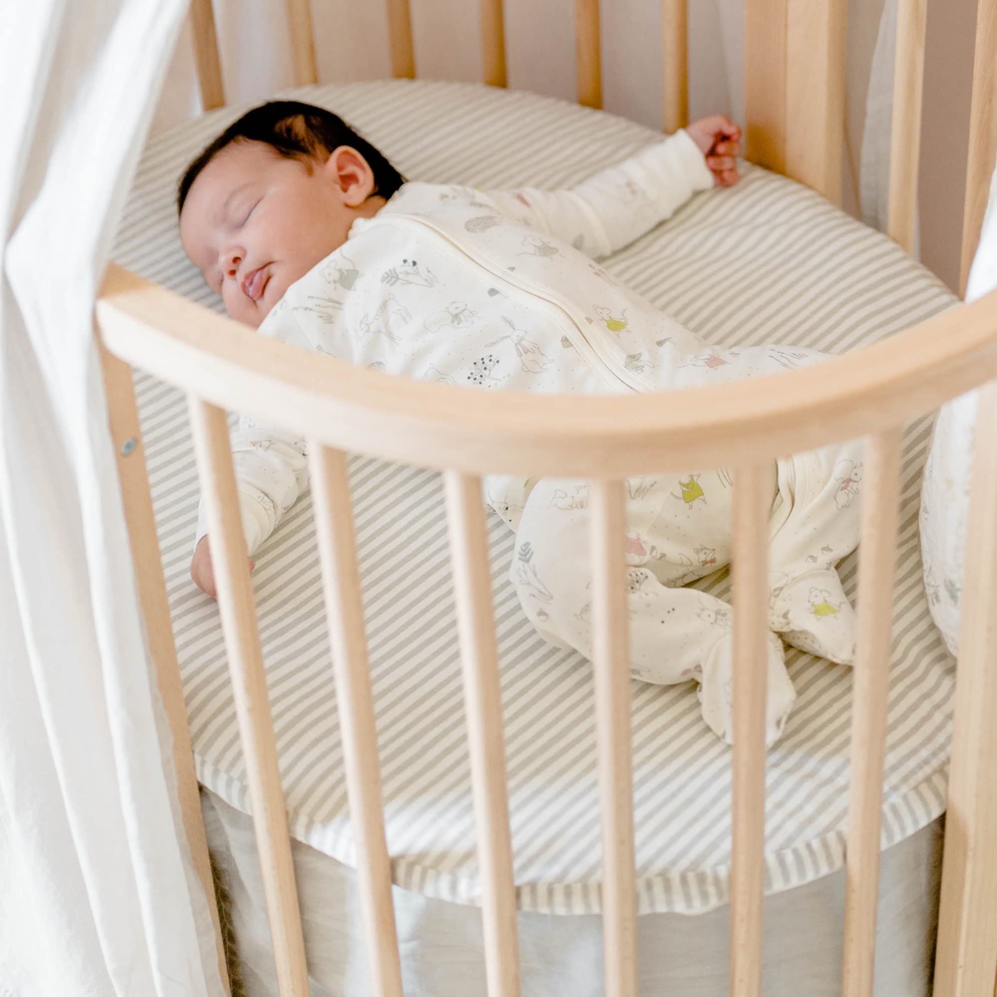 Foto 6 pulgar | Faldón De Cama Stokke Sleepi Mini Pehr V3 De Algodón Orgánico Suave, Gris - Venta Internacional.