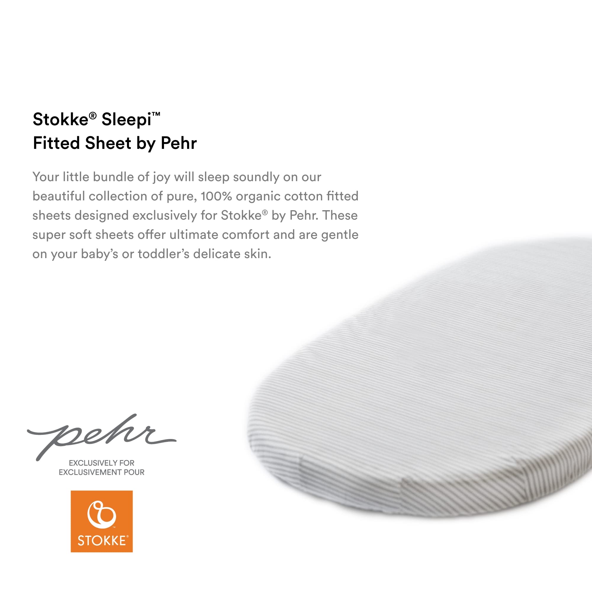 Foto 4 pulgar | Sábana Bajera Ajustable Stokke Sleepi Pehr Stripes Away Pebbles De Algodón - Venta Internacional.