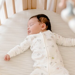 Foto 5 | Sábana Bajera Ajustable Stokke Sleepi Pehr Stripes Away Pebbles De Algodón - Venta Internacional.