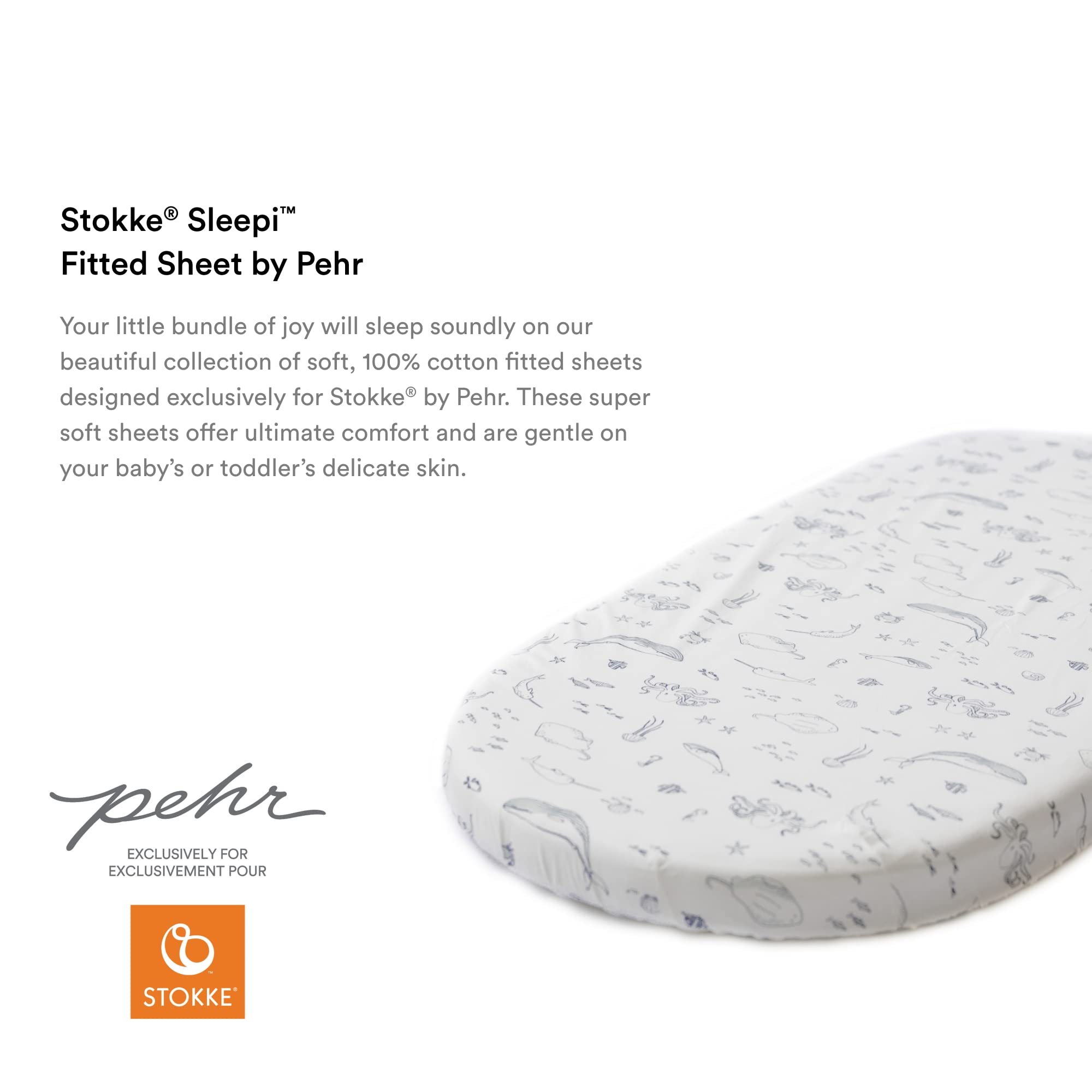 Foto 4 pulgar | Sábana Bajera Ajustable Stokke Sleepi De Pehr Life Aquatic, 100% Algodón - Venta Internacional.