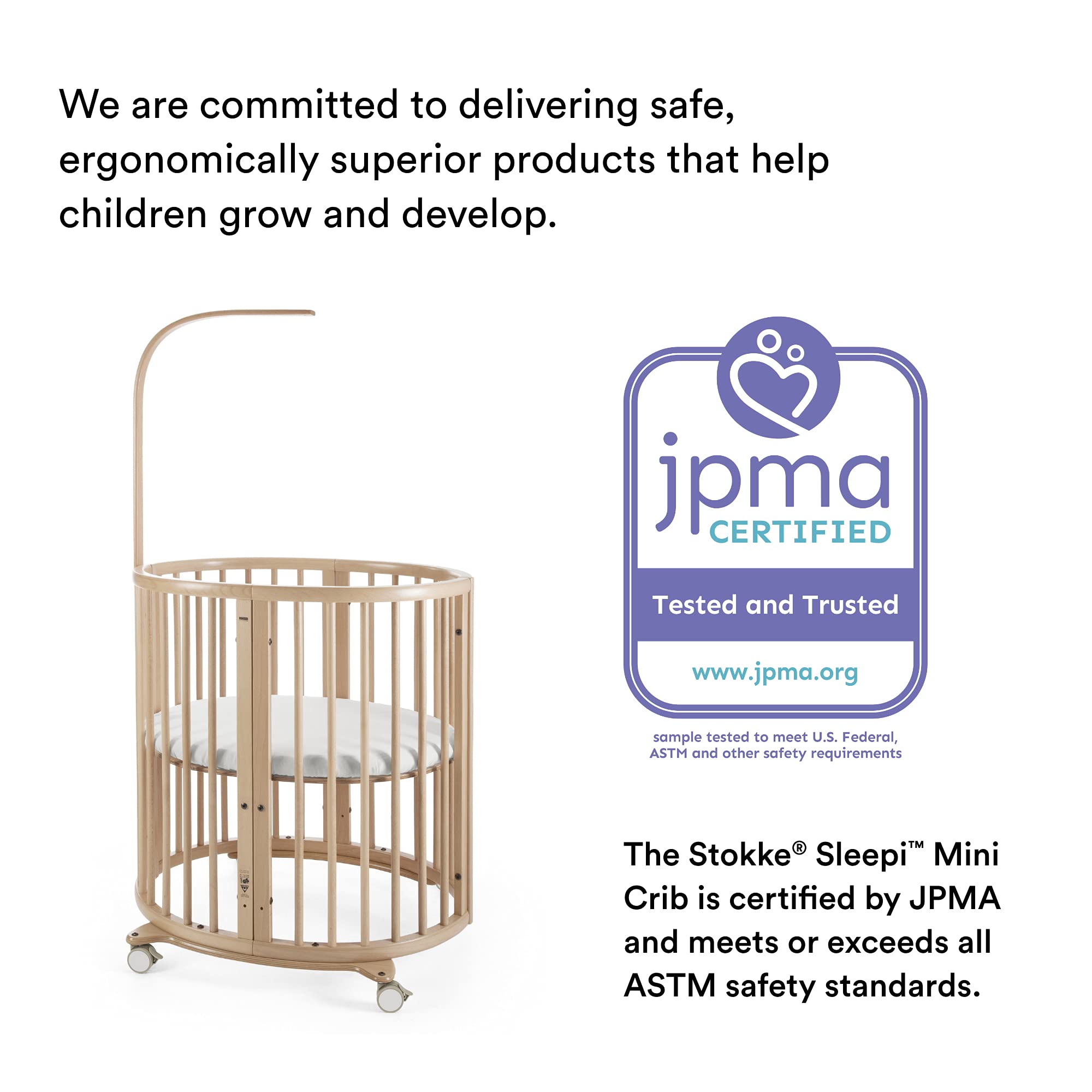 Foto 6 | Sábana Bajera Ajustable Stokke Sleepi Mini de Pehr Algodón Orgánico - Venta Internacional