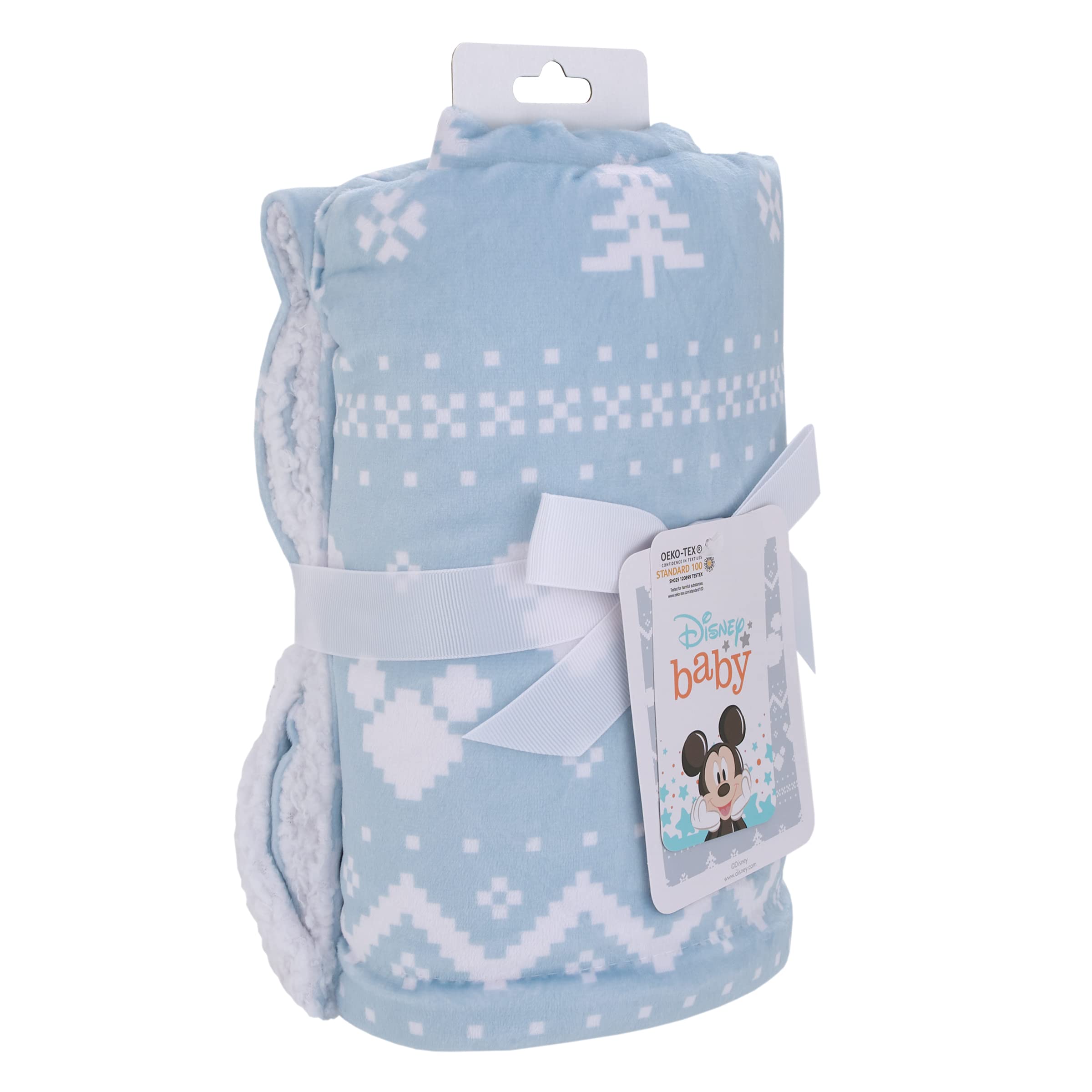 Foto 4 | Manta para Bebé Disney Mickey Mouse Navidad Sherpa 30 x 40 Pulgadas - Venta Internacional