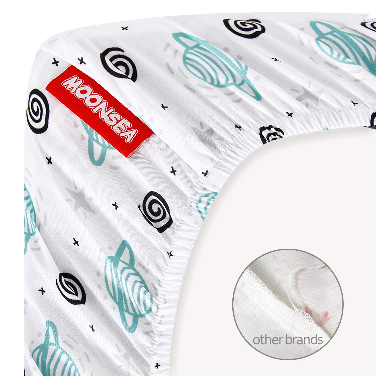 Foto 4 pulgar | Pack And Play Sheets Moonsea, Paquete De 2 Sábanas Para Minicuna - Venta Internacional.
