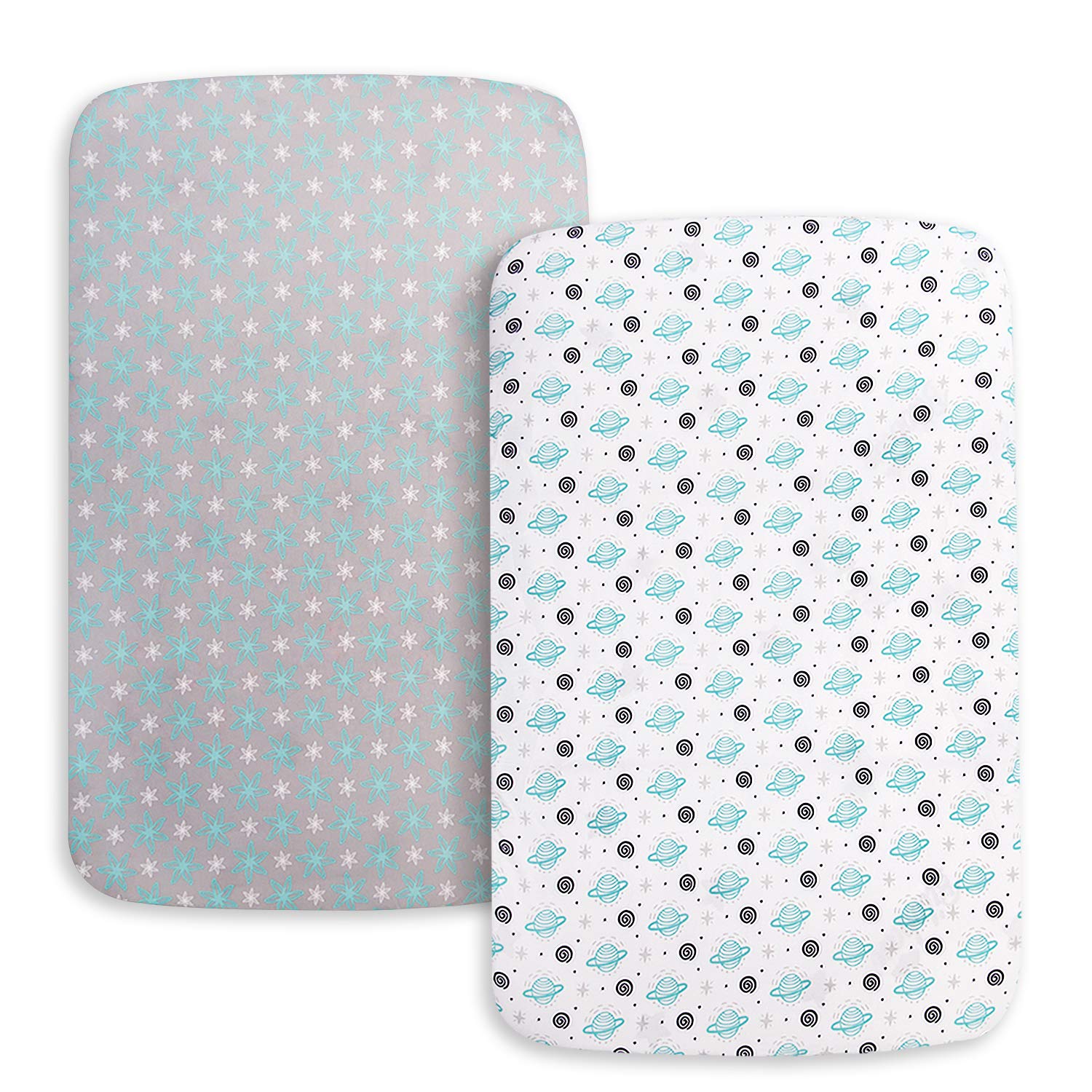 Foto 5 | Pack And Play Sheets Moonsea, Paquete De 2 Sábanas Para Minicuna - Venta Internacional.