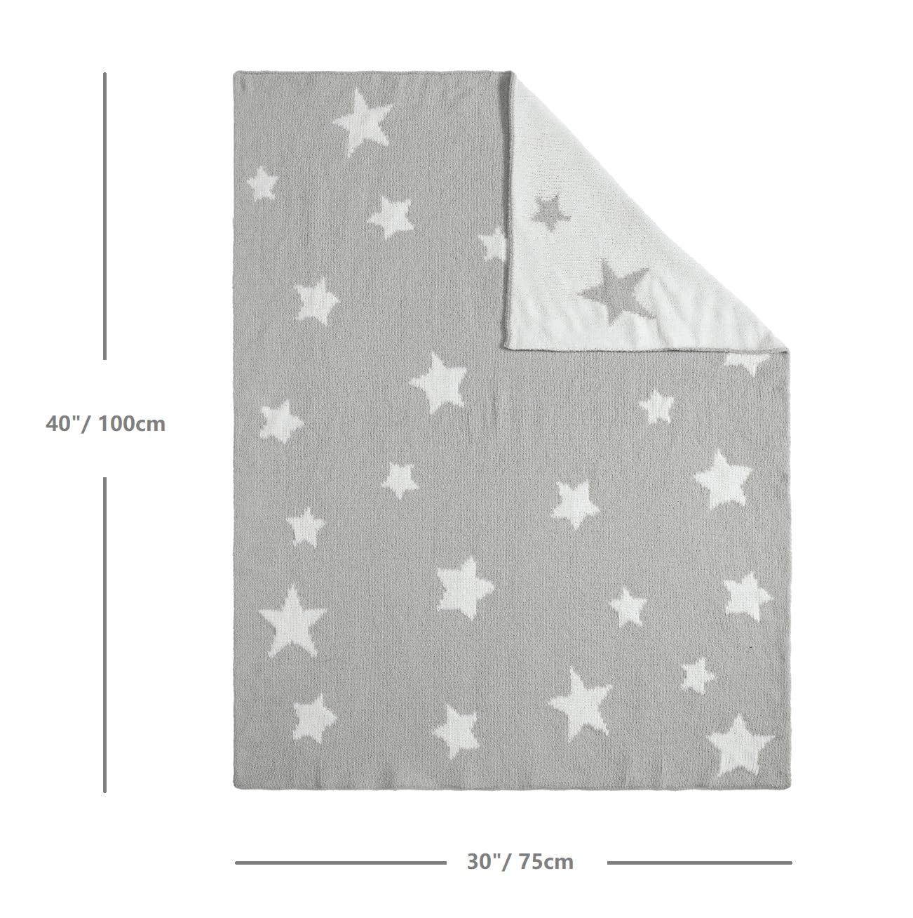 Foto 4 | Manta Para Bebé Crevent, Acogedora, Suave Y Cálida, Felpilla, 30 X 40 Cm, Gris Con Forma De Estrella - Venta Intern
