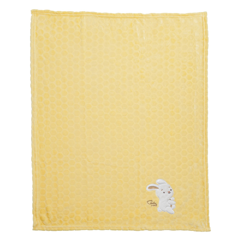 Foto 2 | Frazada Extrasuave Baby Mink Bm160 Amarillo Con Diseño Bordado (100 X 80 Cm)