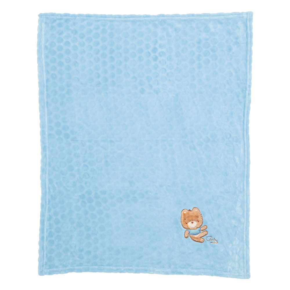 Foto 2 | Frazada Extrasuave Baby Mink Bm160 Azul Con Diseño Bordado (100 X 80 Cm)