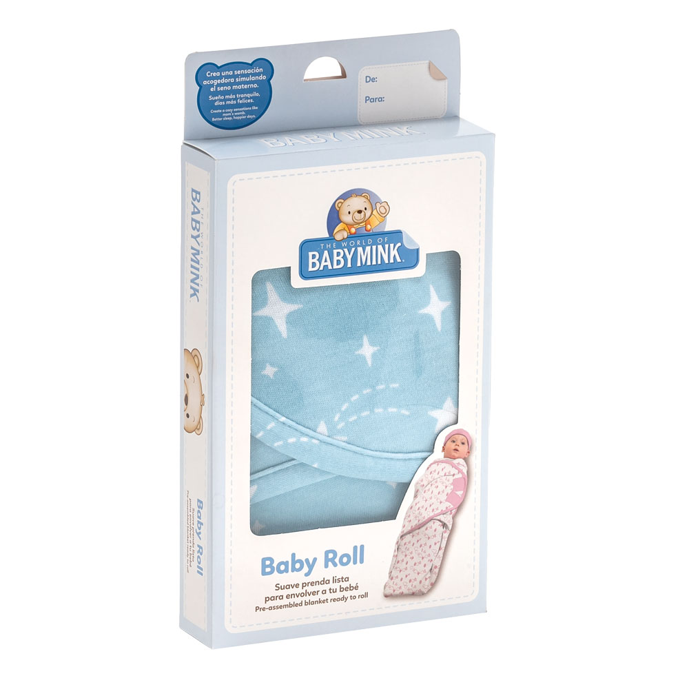 Foto 4 | Frazada Para Envolver Baby Roll Baby Mink Bm301 Azul
