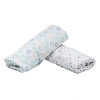 Foto 2 | Set De 2 Sábanas De Muselina Baby Mink Bm983 Azul Confeti
