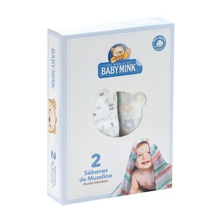 Foto 4 | Set De 2 Sábanas De Muselina Baby Mink Bm983 Azul Confeti