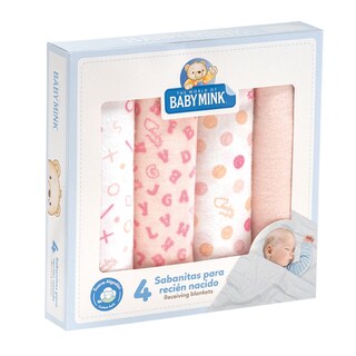 Foto 4 | Set De Sábanas Recien Nacido Baby Mink Bm305 Rosa (4 Piezas)