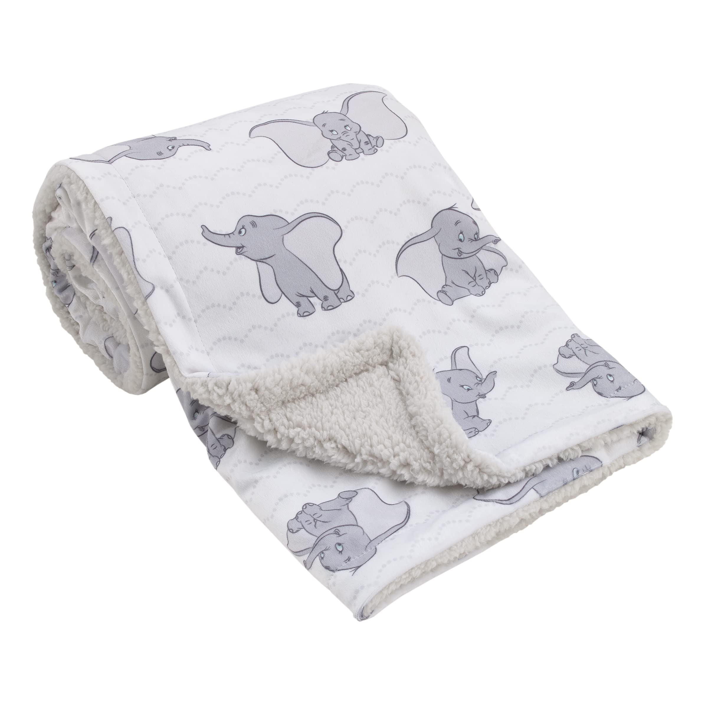 Manta Para Bebé Disney Dumbo Supersuave Blanco/gris, 76 X 102 Cm - Venta Internacional.