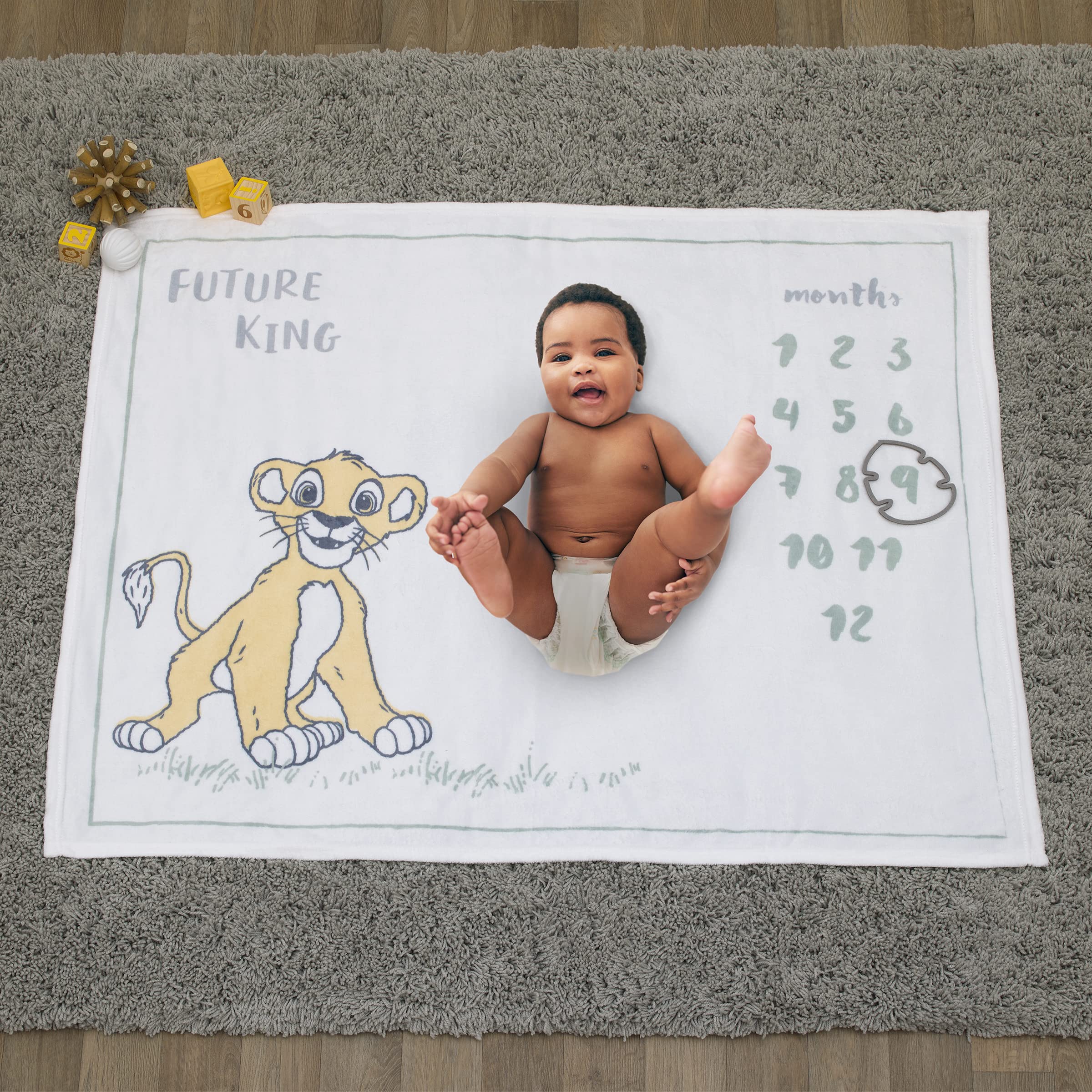 Foto 7 pulgar | Manta Para Bebé Disney Lion King Simba Super Soft Milestone - Venta Internacional.