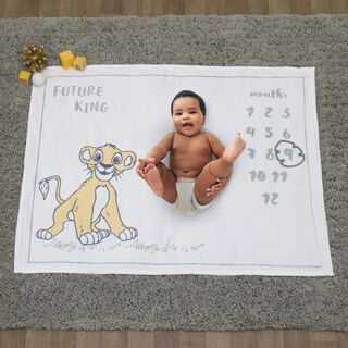 Foto 6 | Manta Para Bebé Disney Lion King Simba Super Soft Milestone - Venta Internacional.