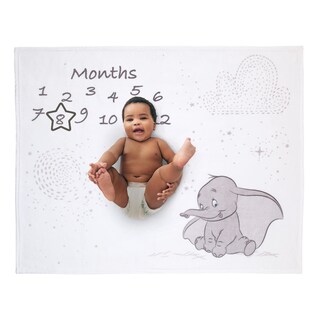 Foto 2 | Manta Para Bebé Disney Dumbo Super Soft Milestone Blanco/gris - Venta Internacional.