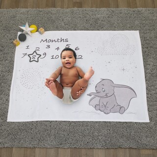 Foto 6 | Manta Para Bebé Disney Dumbo Super Soft Milestone Blanco/gris - Venta Internacional.