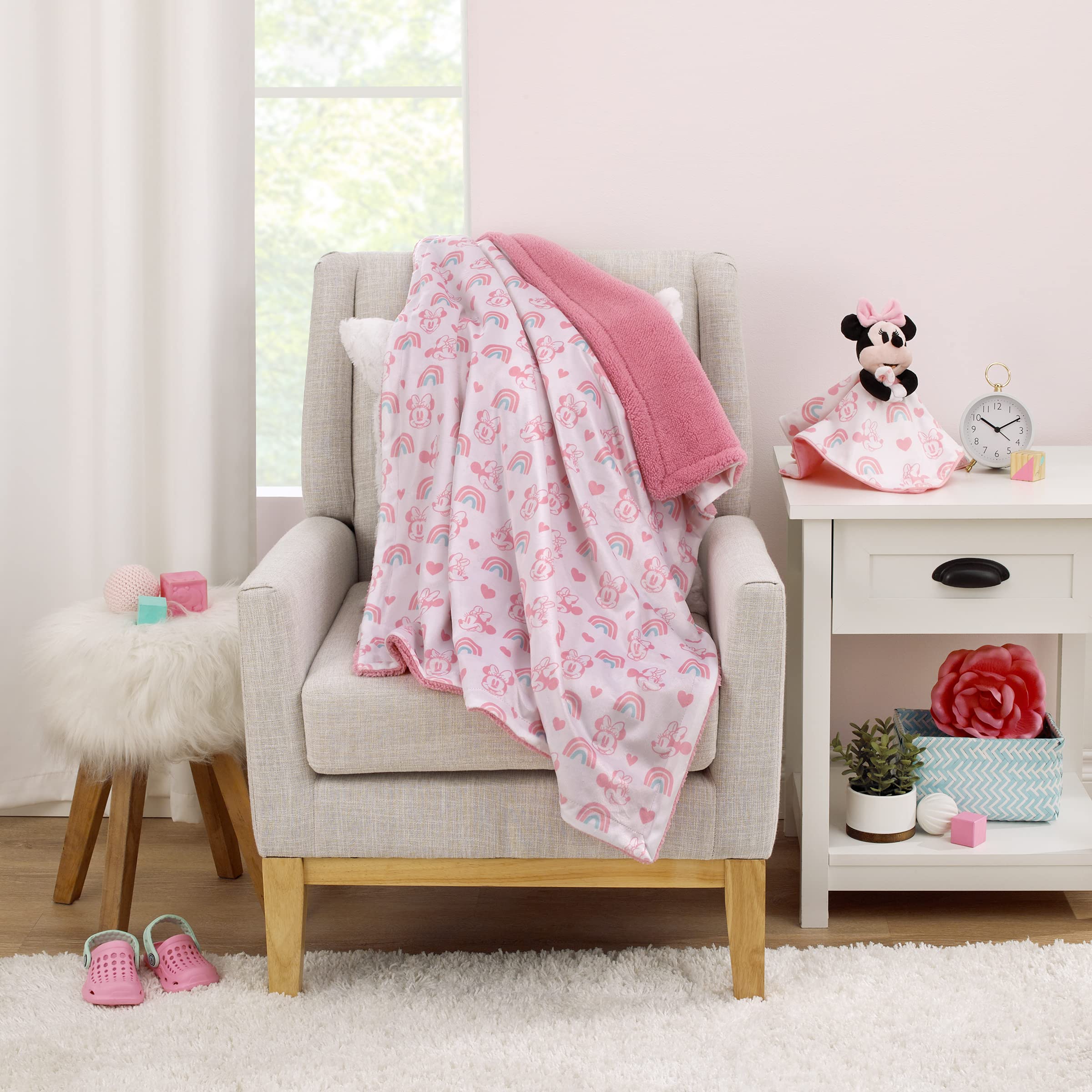 Foto 8 pulgar | Set De Mantas Para Bebés Disney Minnie Mouse Sherpa Super Soft - Venta Internacional.
