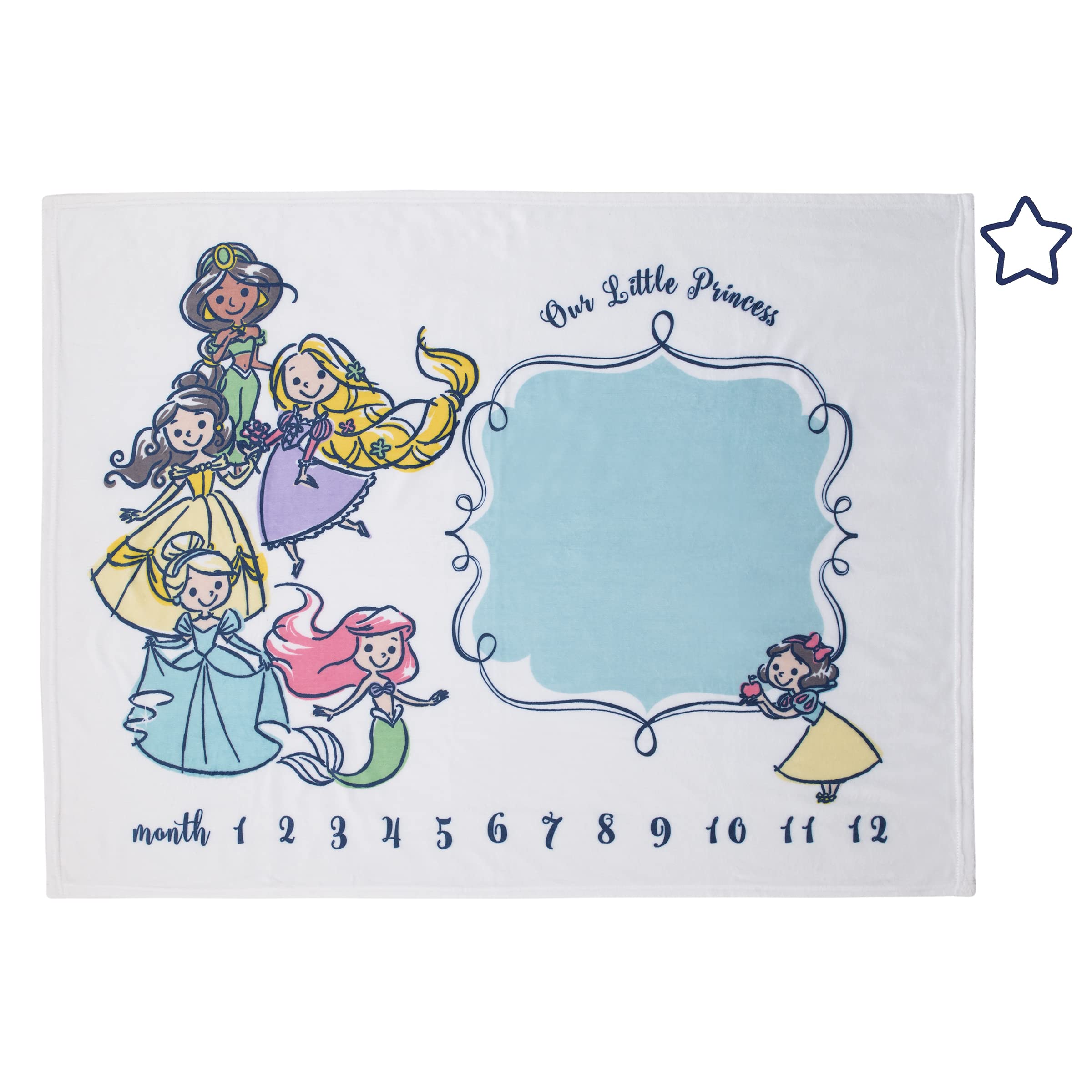 Manta Para Bebé Disney Princess Super Soft Milestone 100 X 125 Cm - Venta Internacional.