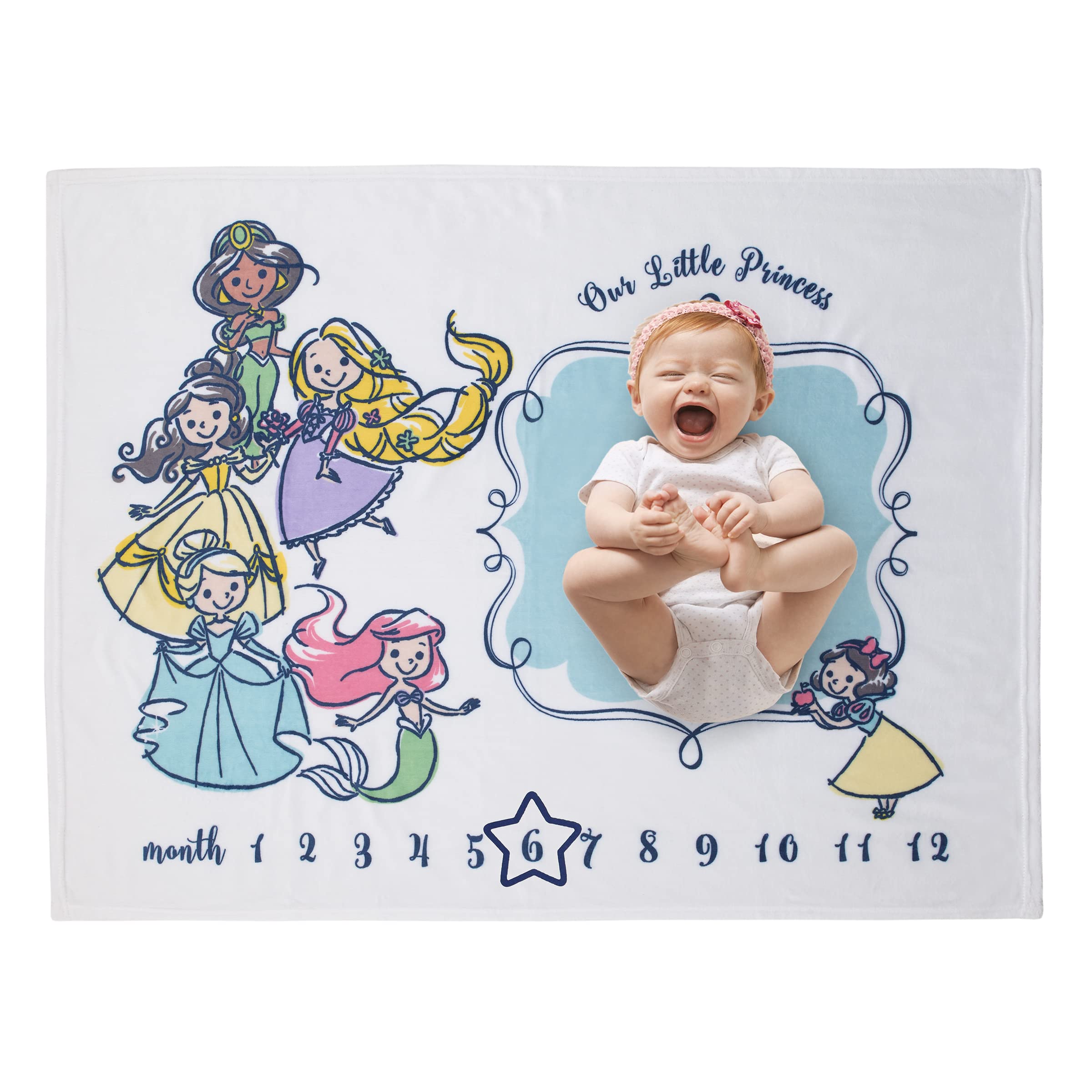 Foto 3 pulgar | Manta Para Bebé Disney Princess Super Soft Milestone 100 X 125 Cm - Venta Internacional.