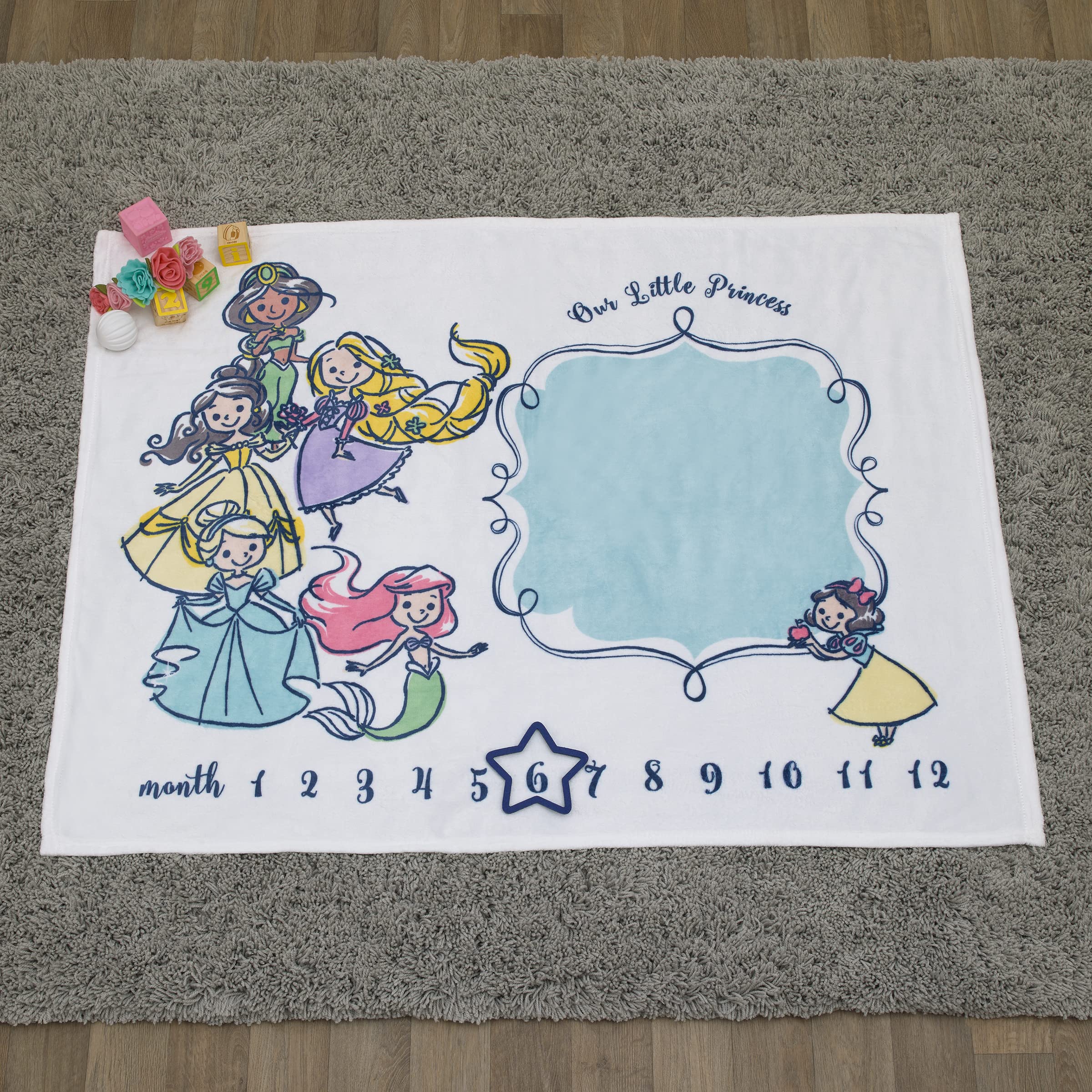 Foto 5 | Manta Para Bebé Disney Princess Super Soft Milestone 100 X 125 Cm - Venta Internacional.