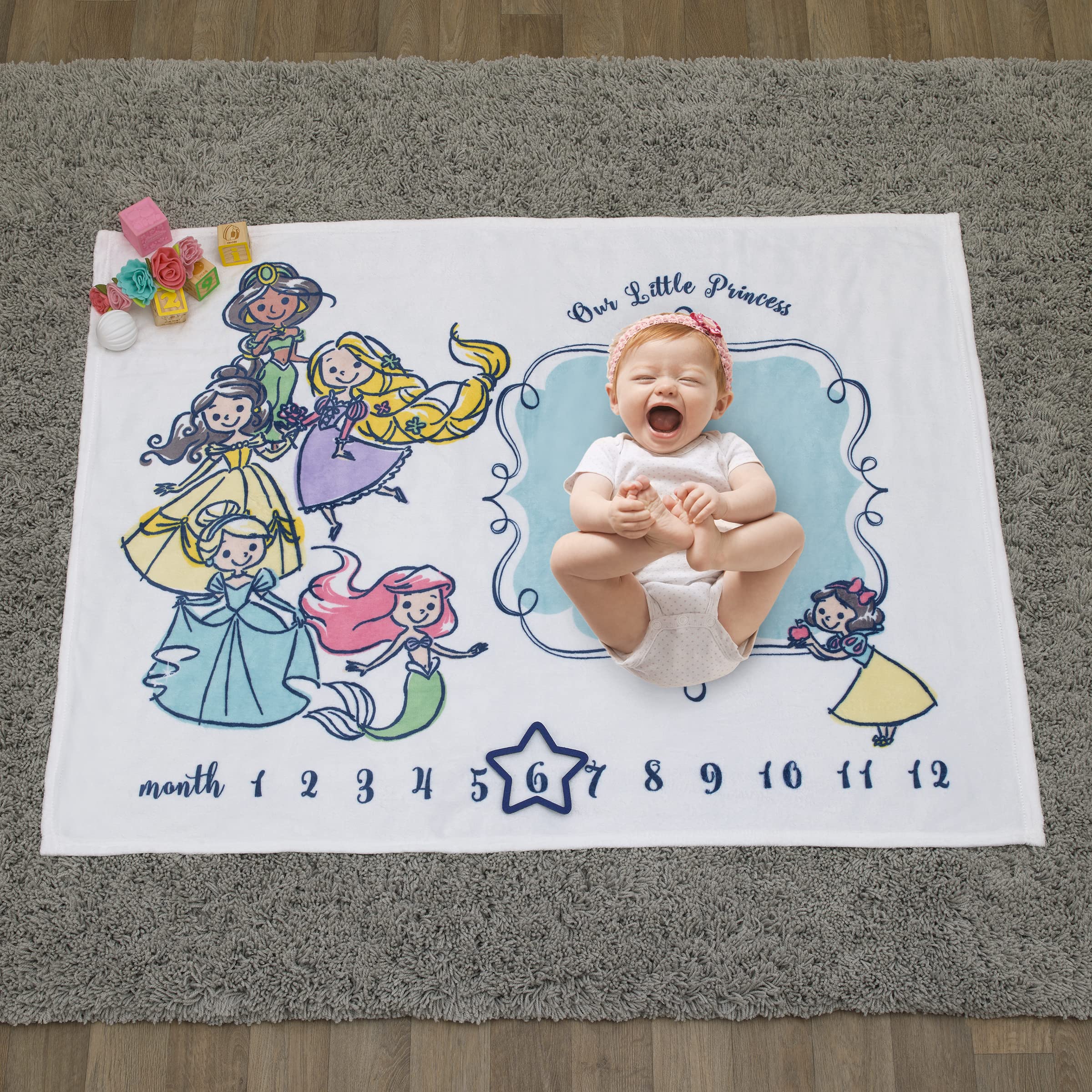 Foto 7 pulgar | Manta Para Bebé Disney Princess Super Soft Milestone 100 X 125 Cm - Venta Internacional.