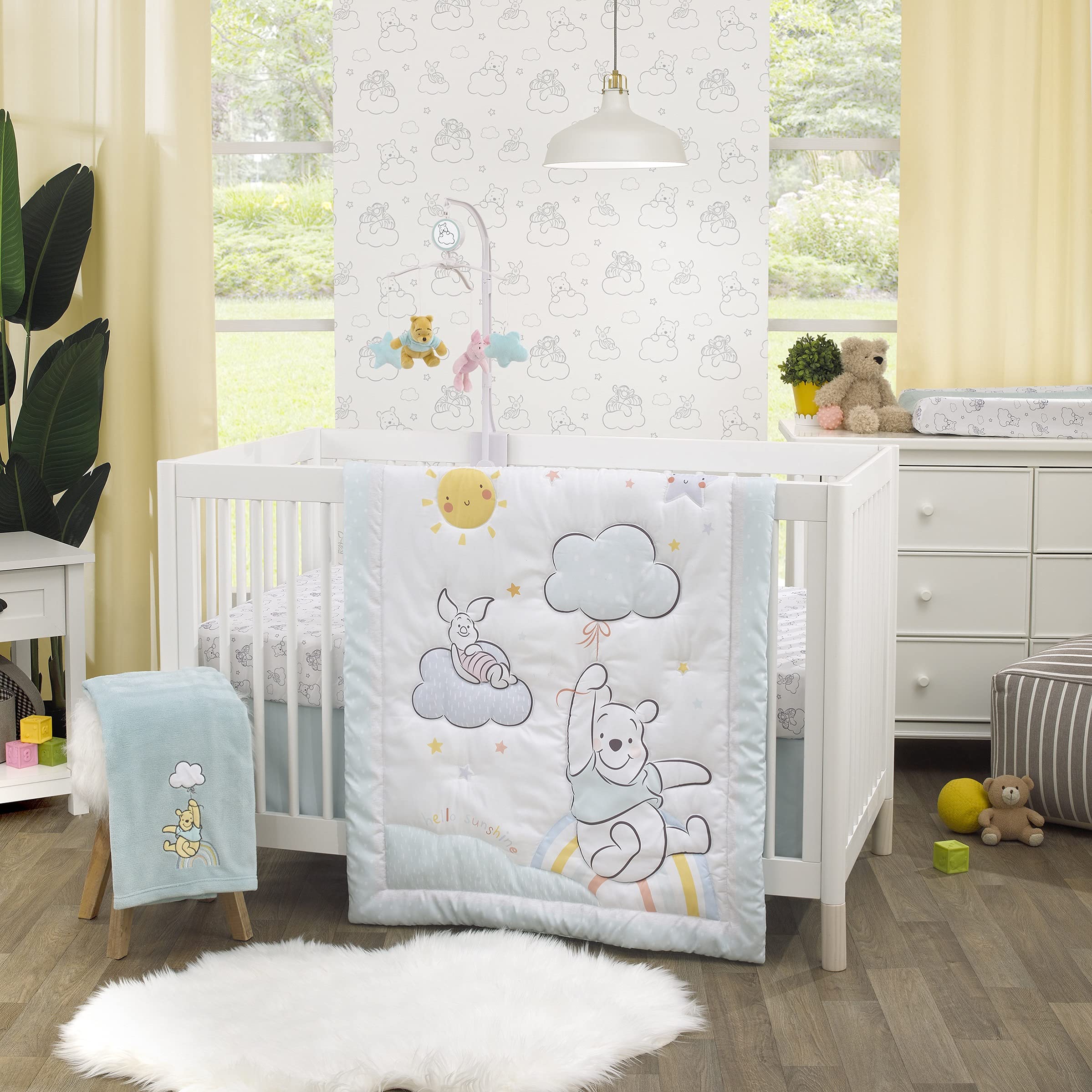 Foto 5 | Sábana Para Cuna Disney Winnie The Pooh Hello Sunshine Con Piglet & Tigger - Venta Internacional.
