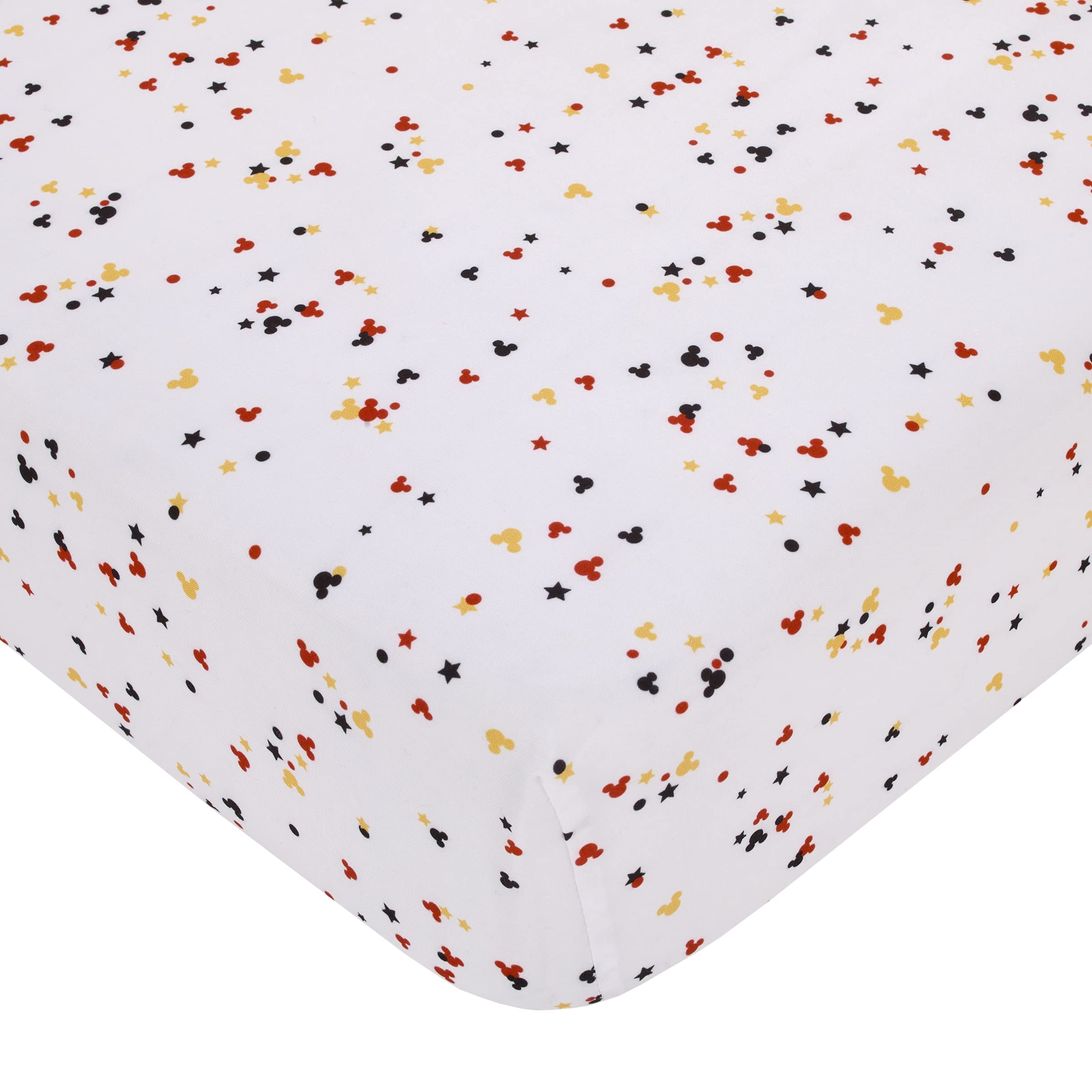 Sábana Ajustable Para Cuna Con Diseño De Confeti De Mickey Mouse De Disney - Venta Internacional.