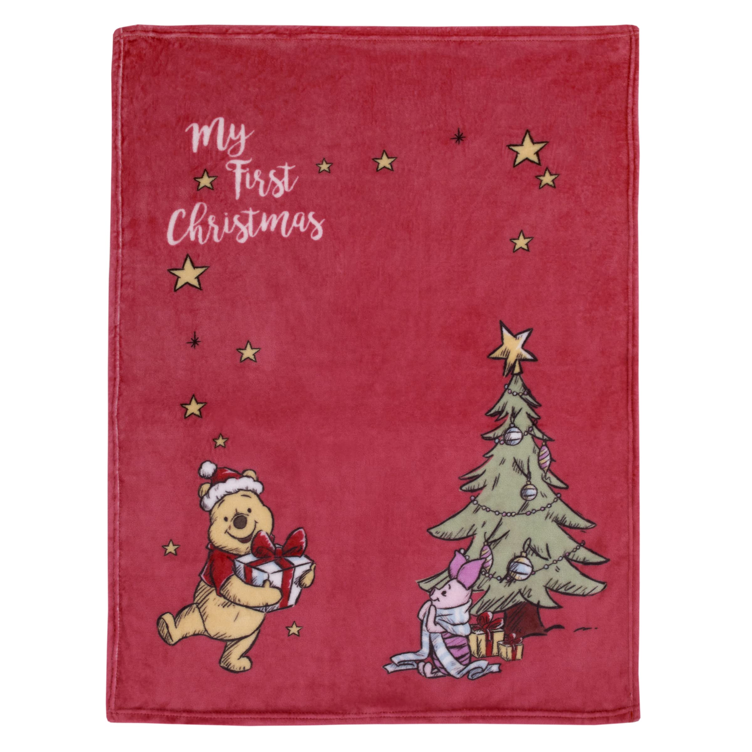 Manta Para Bebé Disney Con Winnie The Pooh Y Piglet Christmas - Venta Internacional.