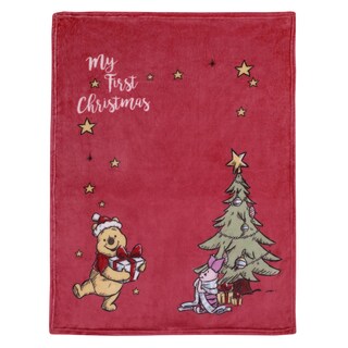 Foto 1 | Manta Para Bebé Disney Con Winnie The Pooh Y Piglet Christmas - Venta Internacional.