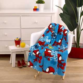 Foto 3 | Manta Disney Marvel Spidey Team Supersuave Para Niños Pequeños, Azul, 40 X 50 Cm - Venta Internacional.