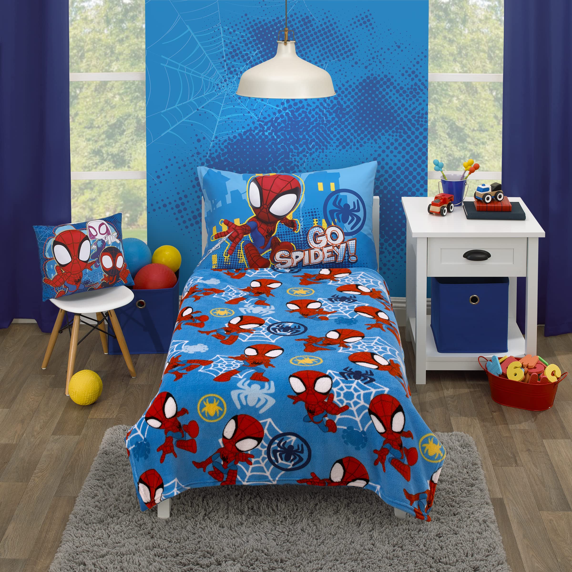 Foto 5 pulgar | Manta Disney Marvel Spidey Team Supersuave Para Niños Pequeños, Azul, 40 X 50 Cm - Venta Internacional.