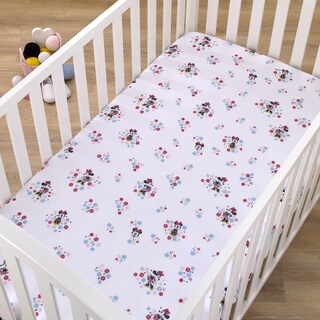 Foto 2 | Sábana Para Cuna Disney Minnie Mouse Small Town, Minicuna Con Estampado Floral - Venta Internacional.