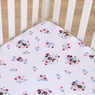 Foto 3 | Sábana Para Cuna Disney Minnie Mouse Small Town, Minicuna Con Estampado Floral - Venta Internacional.
