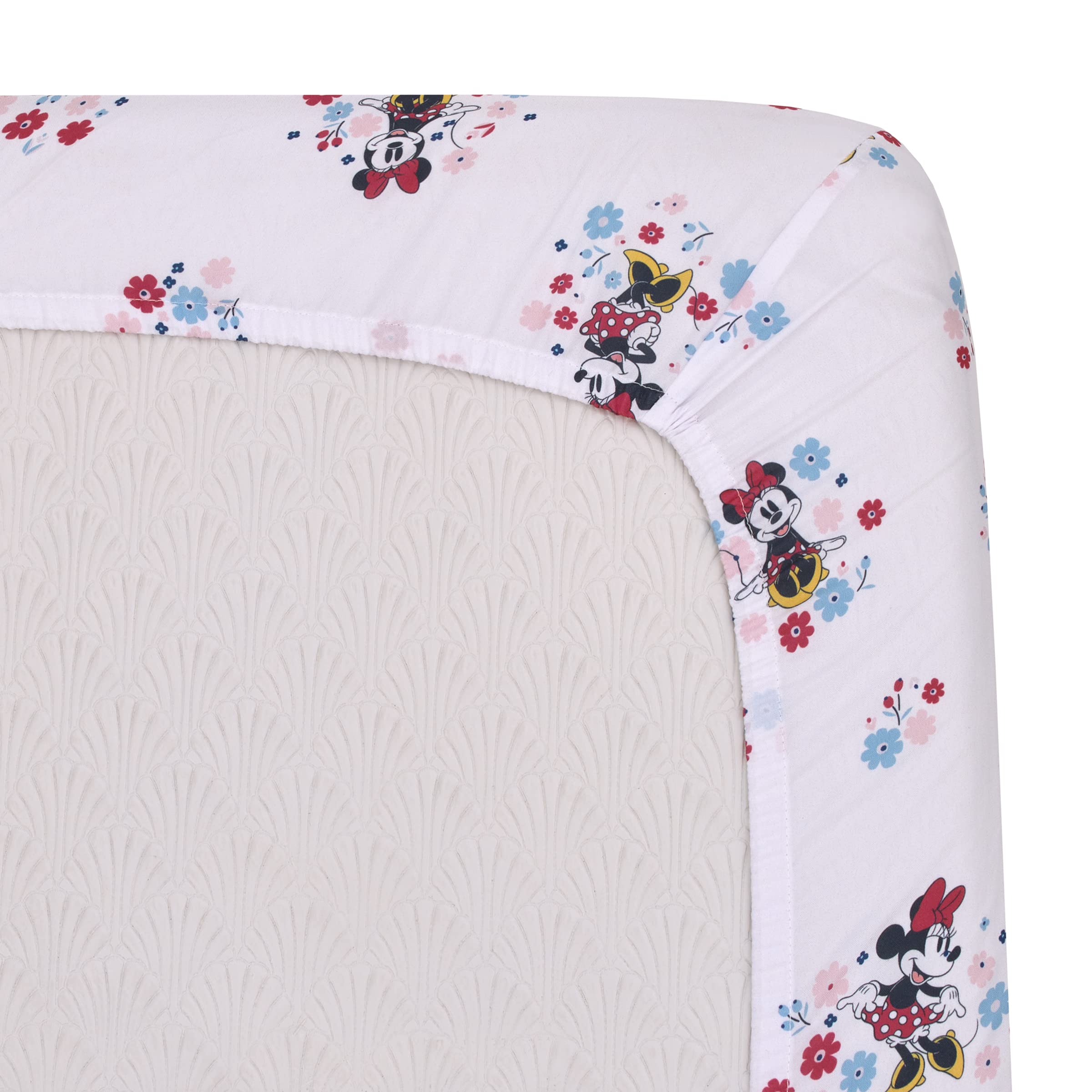 Foto 5 pulgar | Sábana Para Cuna Disney Minnie Mouse Small Town, Minicuna Con Estampado Floral - Venta Internacional.