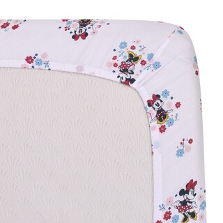 Foto 4 | Sábana Para Cuna Disney Minnie Mouse Small Town, Minicuna Con Estampado Floral - Venta Internacional.