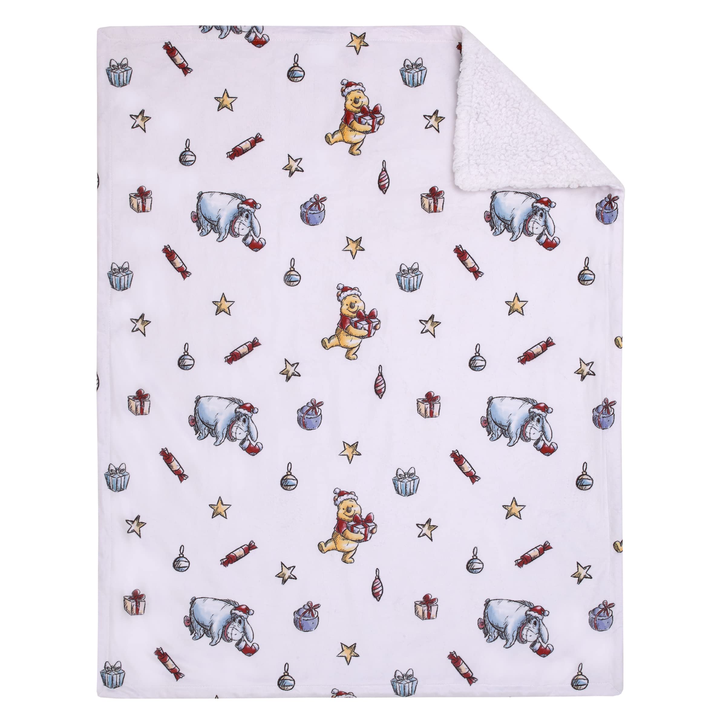 Foto 3 pulgar | Manta Para Bebé Disney Con Winnie The Pooh Y Eeyore Christmas - Venta Internacional.