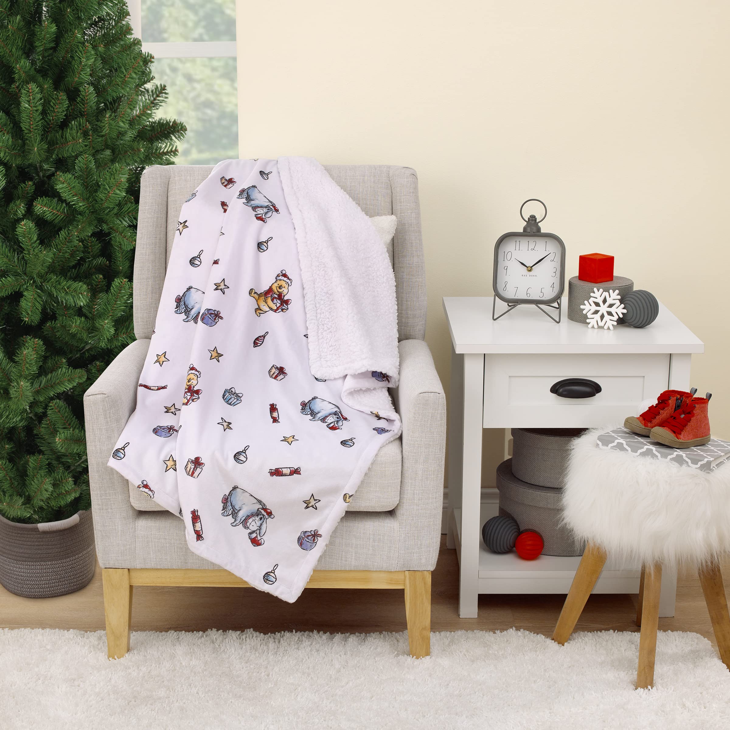 Foto 6 | Manta Para Bebé Disney Con Winnie The Pooh Y Eeyore Christmas - Venta Internacional.