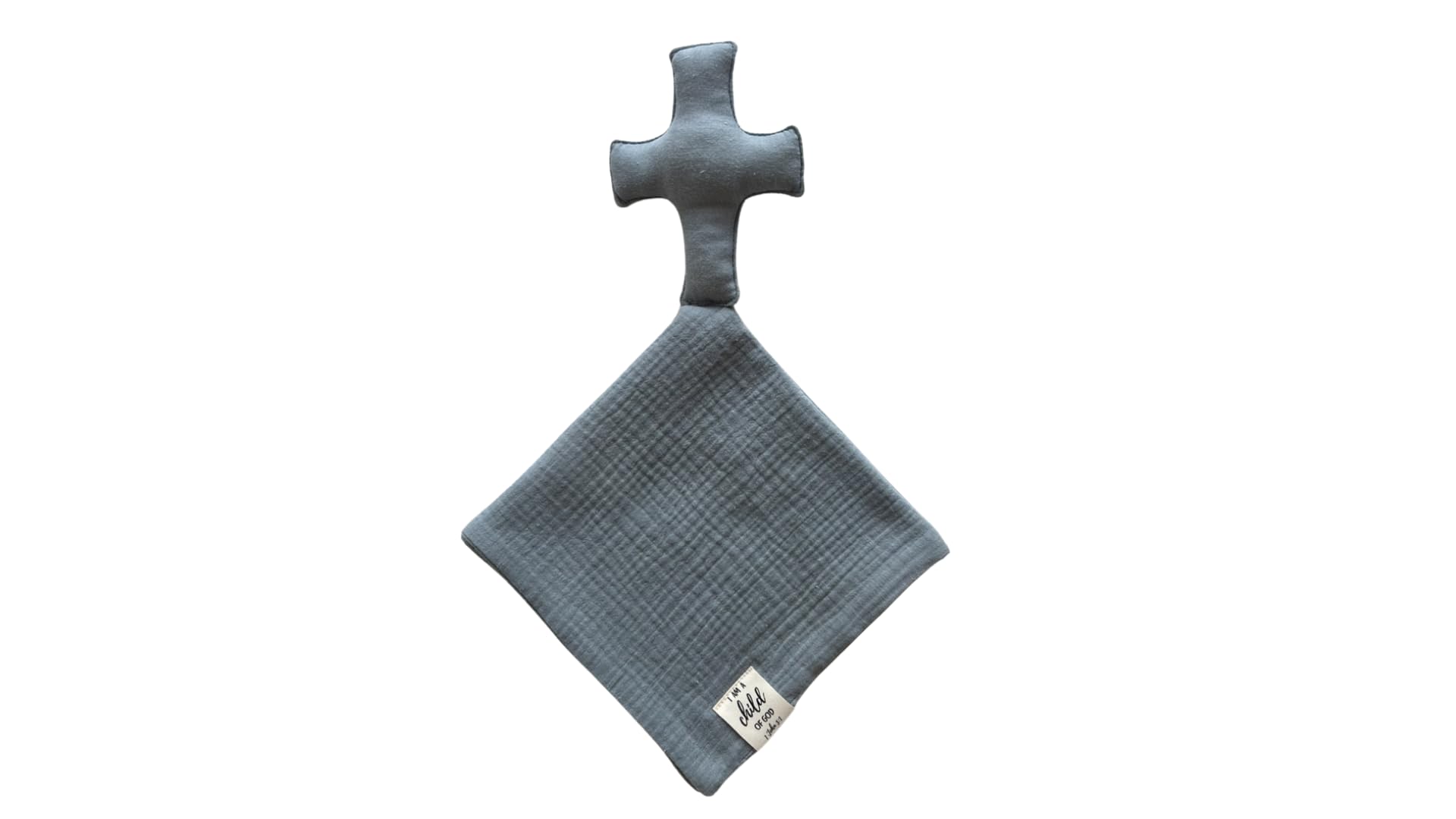 Manta De Seguridad Cross Lovey Blessing Christian Baby Blue - Venta Internacional.
