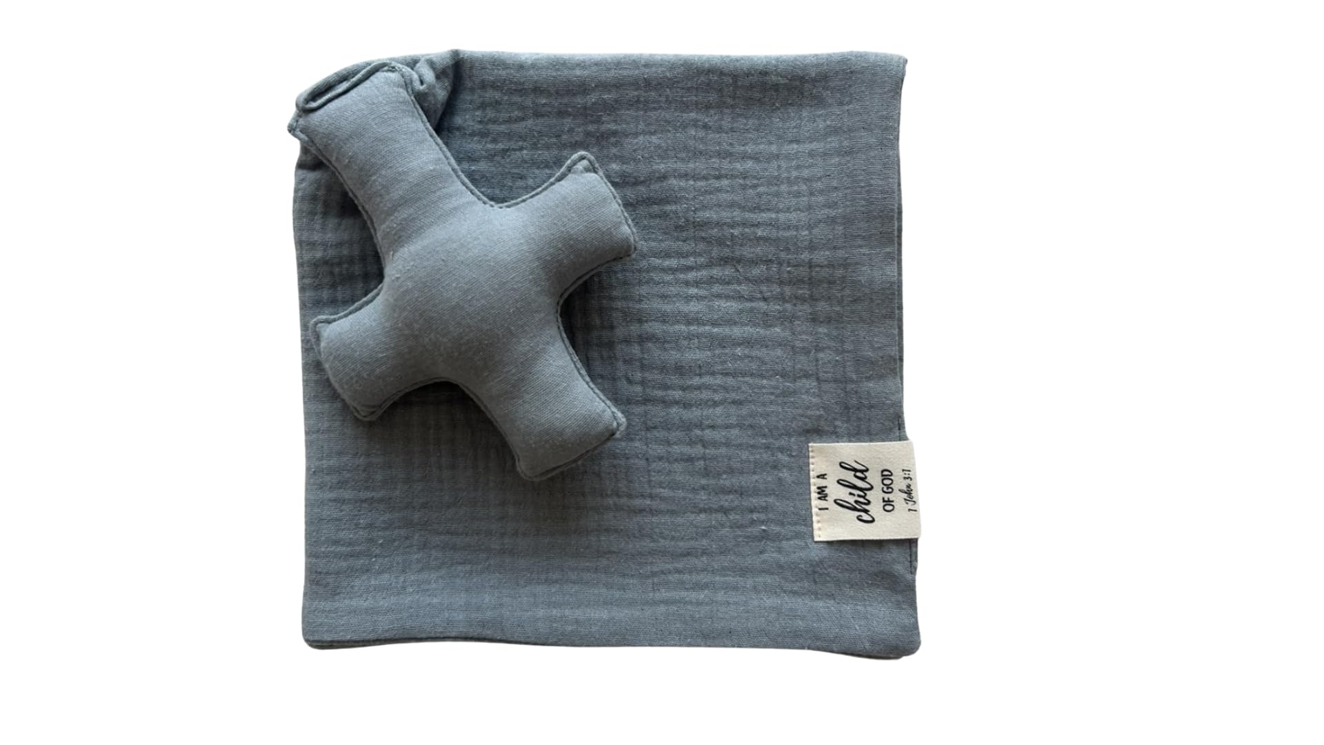 Foto 4 pulgar | Manta De Seguridad Cross Lovey Blessing Christian Baby Blue - Venta Internacional.