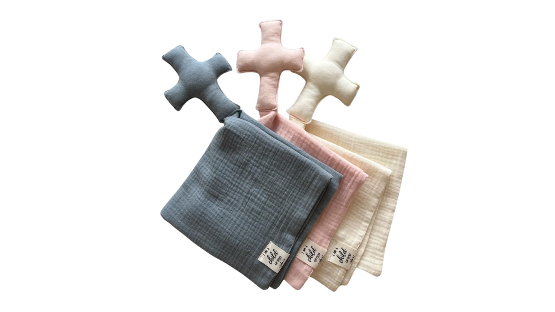 Foto 6 | Manta De Seguridad Cross Lovey Blessing Christian Baby Blue - Venta Internacional.