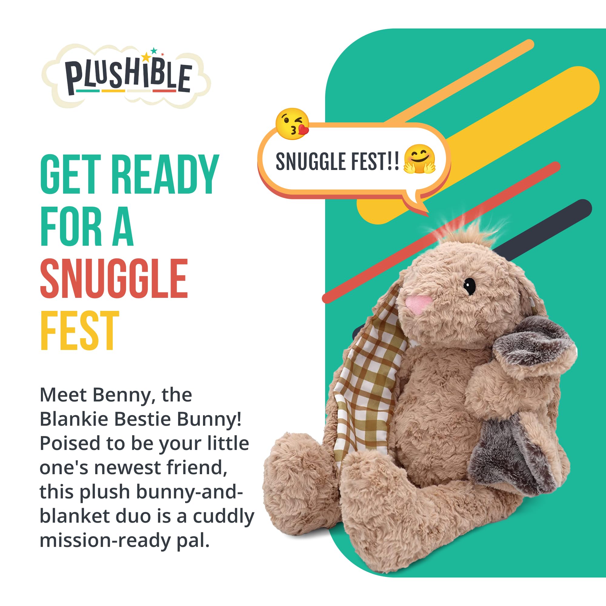 Foto 3 pulgar | Manta De Peluche Plushible Bridging Miles Benny Bunny - Venta Internacional.