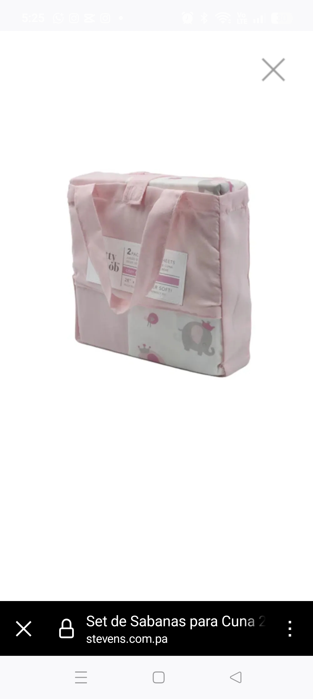 Foto 1 | Juego De Sábanas De Cuna Para Niña, Una De Cajón  En Color Rosa  Con Diseño De Elefantita Y Lisa.