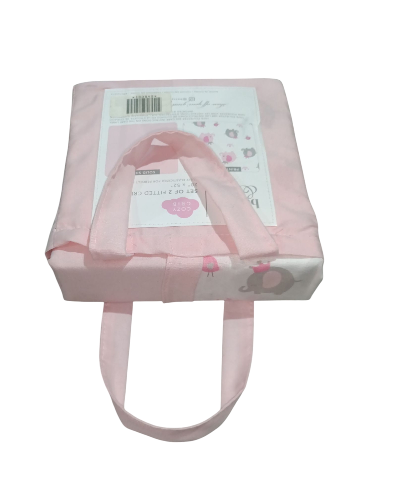 Foto 3 pulgar | Juego De Sábanas De Cuna Para Niña, Una De Cajón  En Color Rosa  Con Diseño De Elefantita Y Lisa.