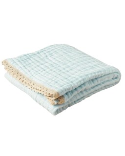 Foto 1 | Manta De Bebé De Muselina Baby Room, Color Aqua, Versátil De 3 Capas De Gasa De Algodón.