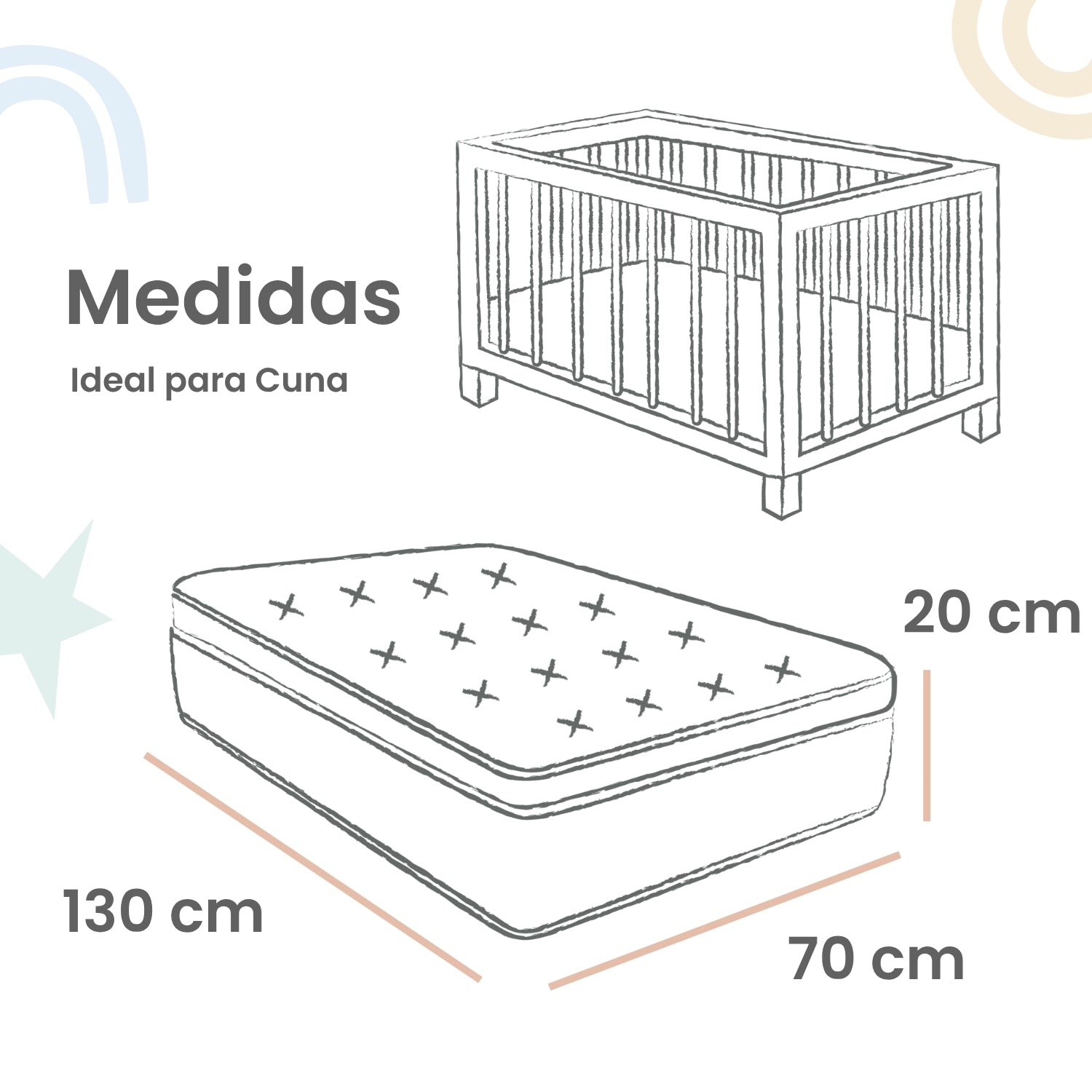 Foto 5 | Set 2 Sábanas De Cajón Nap Baby Para Cuna 70x130cm - Lunares