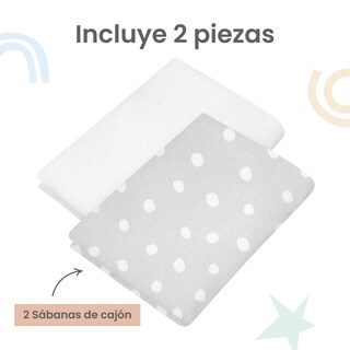 Foto 3 | Set 2 Sábanas De Cajón Nap Baby Para Cama Cuna 95x140cm - Lunares