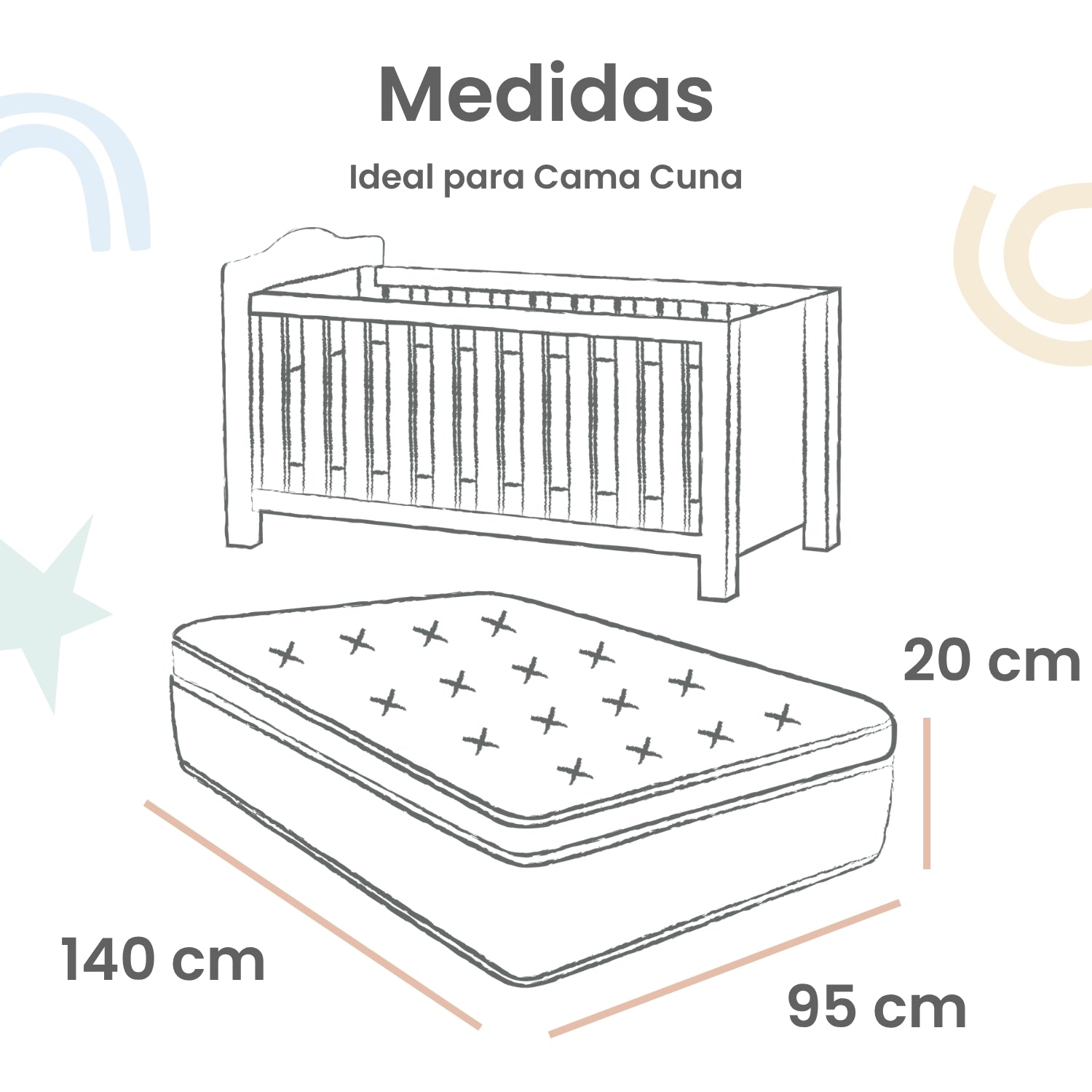Foto 6 pulgar | Set 2 Sábanas De Cajón Nap Baby Para Cama Cuna 95x140cm - Blanco