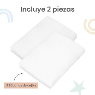 Foto 3 | Set 2 Sábanas De Cajón Nap Baby Para Cuna 70x130cm - Blanco