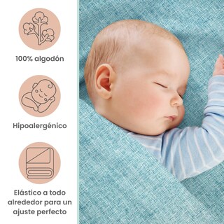 Foto 2 | Set 2 Sábanas De Cajón Nap Baby Para Colecho 70x100cm - Azul Mar